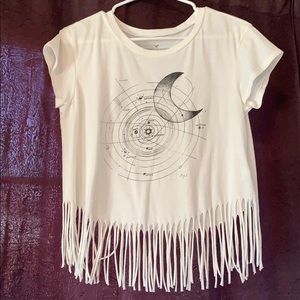 Fringe crop t shirt